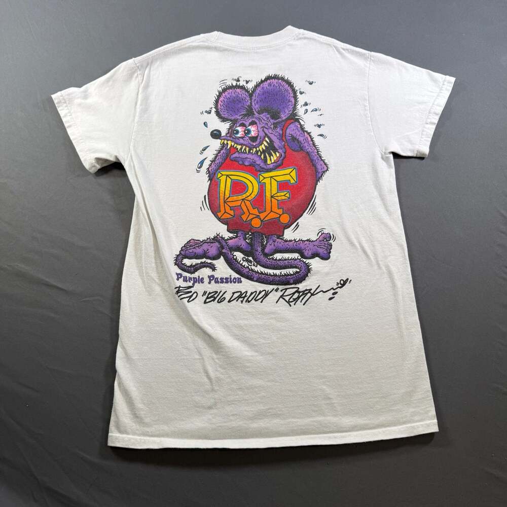 Rat Fink Purple Passion Ed Big Daddy Roth T Shirt Mens S Gray Hot Rod Kustom